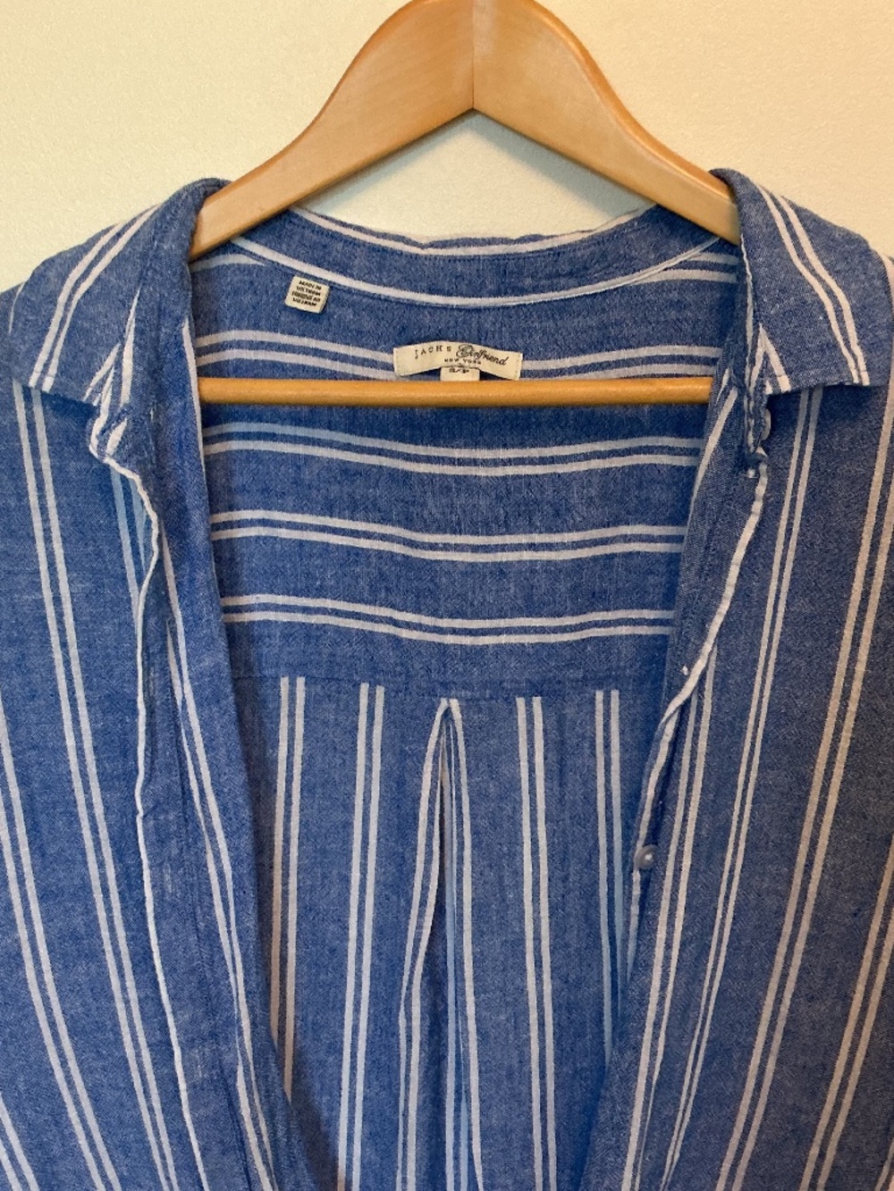 Jachs Girlfriend New York Blue & White Striped Button-Down Shirt - Size S/P